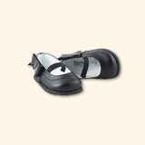 Side bow leather shoes